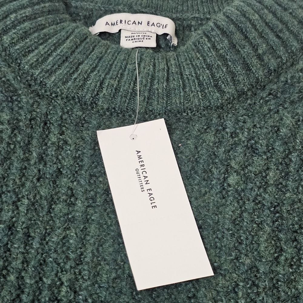 American Eagle Sweater Womens Sz M Green Stretchy Slouchy Comfy NWT - Picture 5 of 9